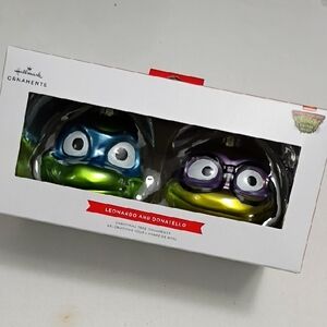 Hallmark Teenage Mutant Ninja Turtles 2 Glass Ornaments